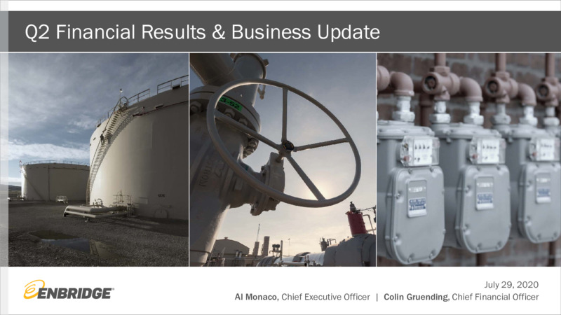 Q2 Financial Results and Business Update – Enbridge Inc. – slide 1