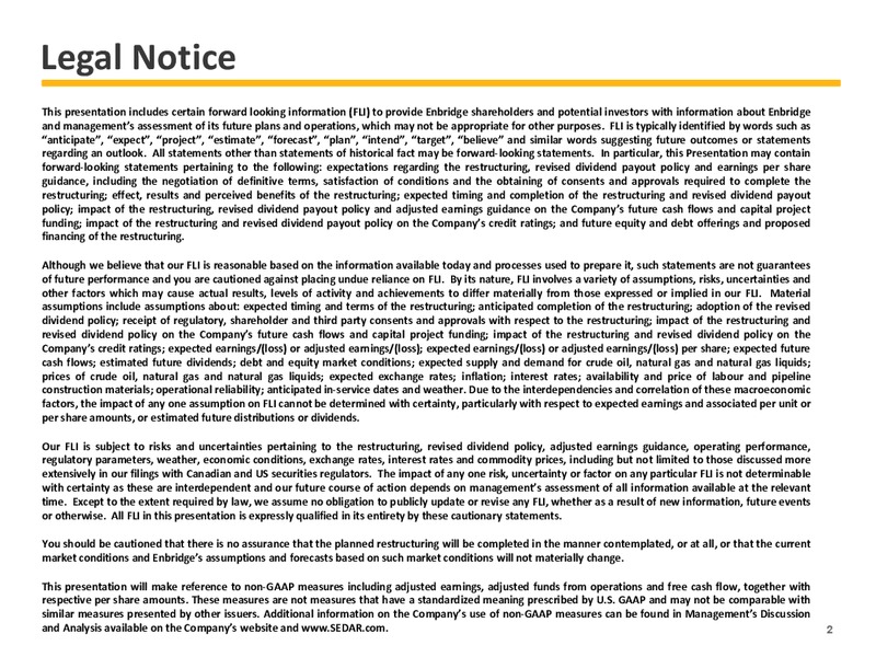 2015 EARNINGS GUIDANCE – Enbridge Inc. – slide 2