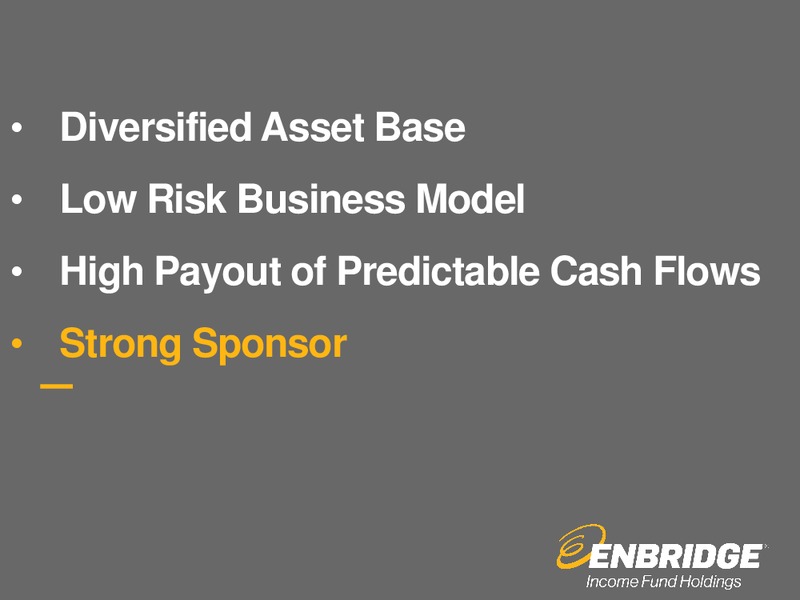 JULY 2015 INVESTOR PRESENTATION – Enbridge Income Fund Holdings Inc. – slide 29