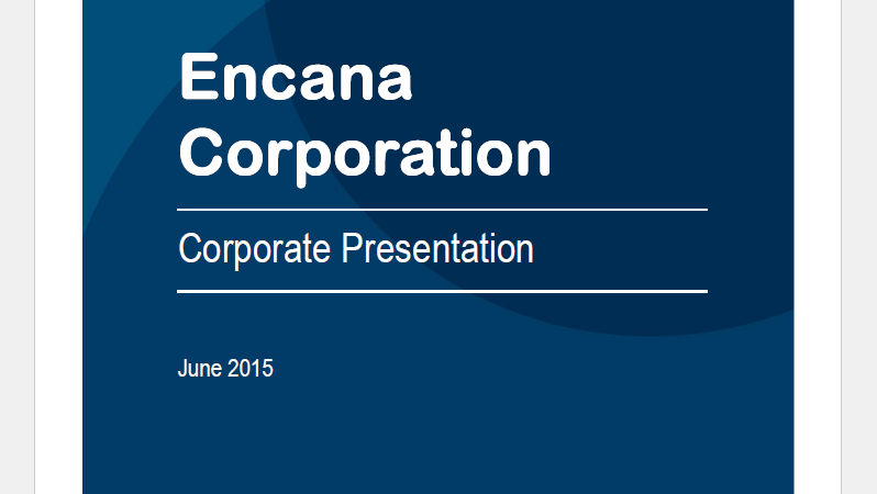 June 2015 Investor Presentation – Encana Corp – slide 1