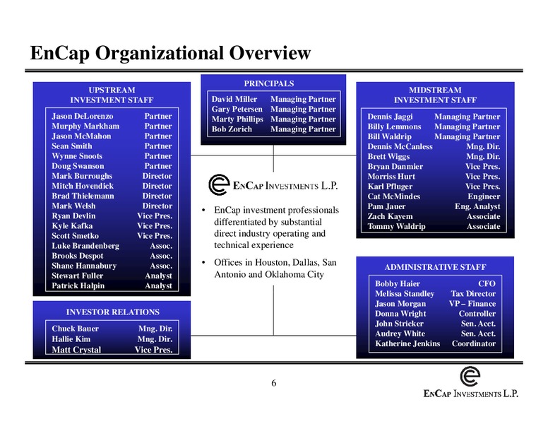 April 2012 Investor Presentation – Encap Investments – slide 6
