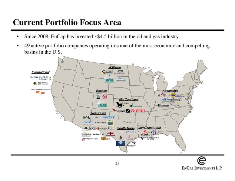 April 2012 Investor Presentation – Encap Investments – slide 23