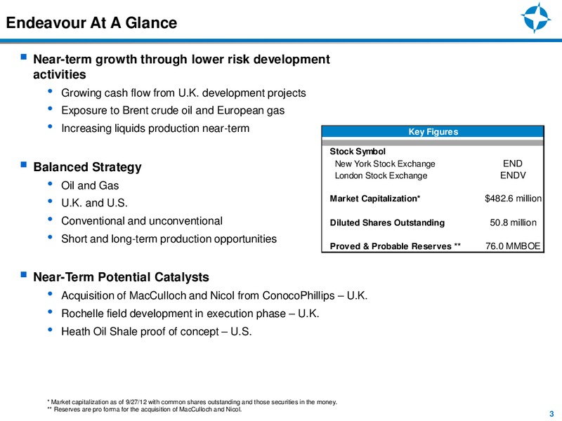 JOHNSON RICE ENERGY CONFERENCE – Endeavour International Corp – slide 2