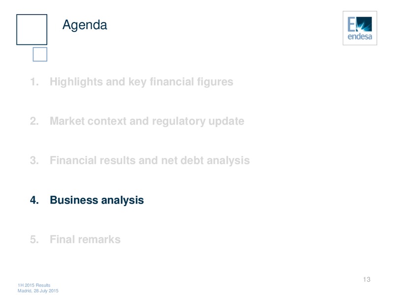 JULY 2015 INVESTOR PRESENTATION – Endesa Generacion Sa – slide 13