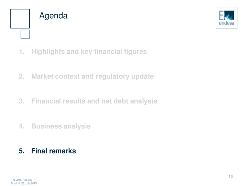 JULY 2015 INVESTOR PRESENTATION – Endesa Generacion Sa – slide 19