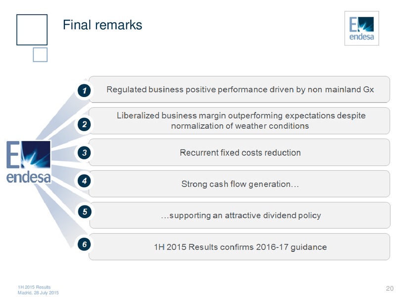 JULY 2015 INVESTOR PRESENTATION – Endesa Generacion Sa – slide 20