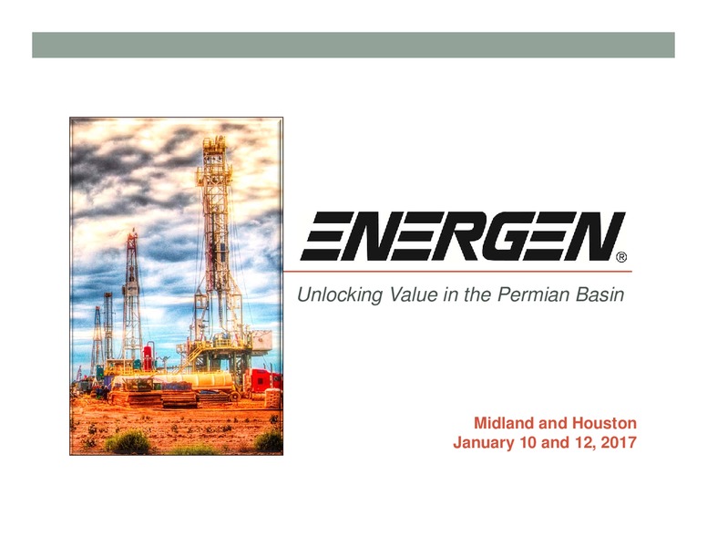 January 2017 Investor Presentation – Energen Corp. – slide 1