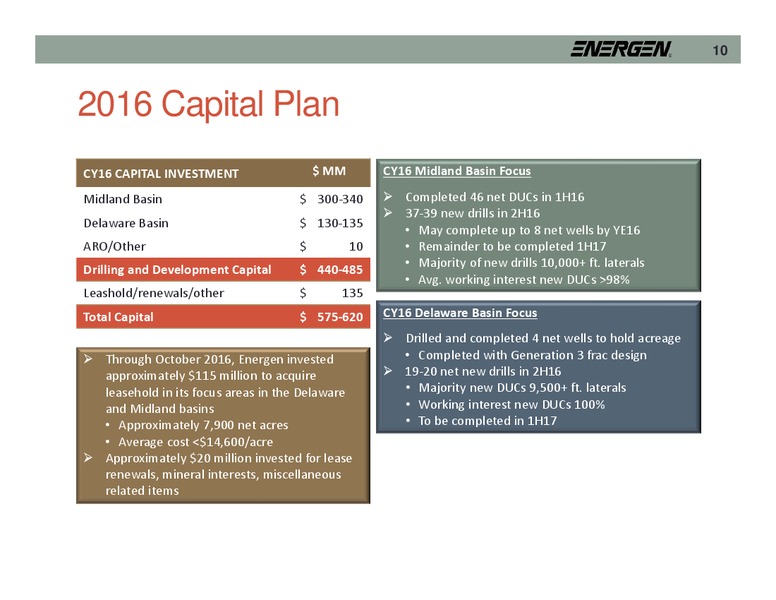 January 2017 Investor Presentation – Energen Corp. – slide 10
