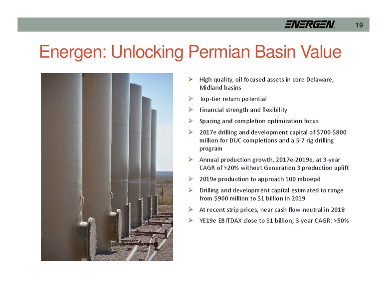 January 2017 Investor Presentation – Energen Corp. – slide 19