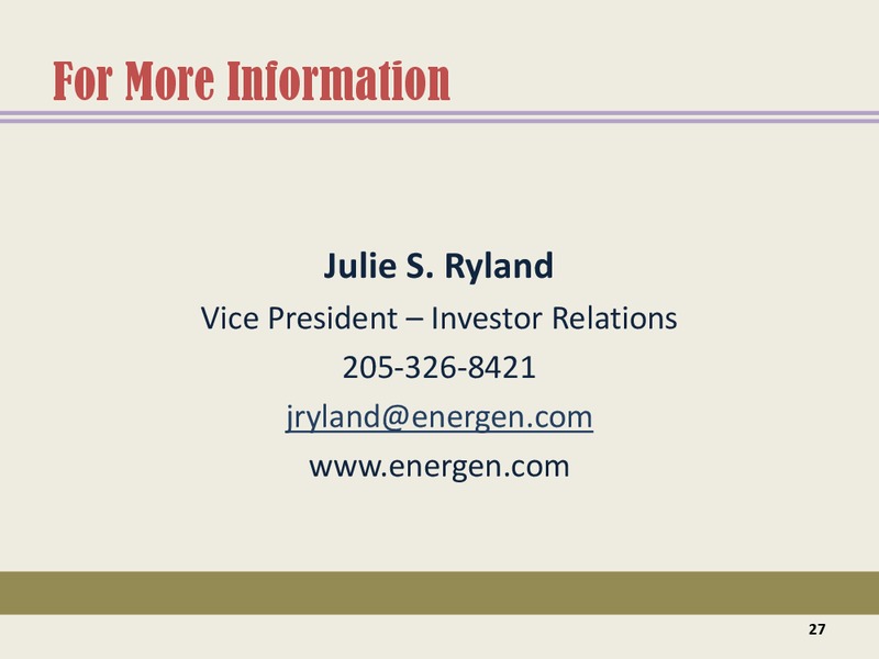 ISI Energy Conference – Energen Corp. – slide 24