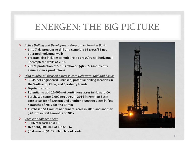 May 2017 UBS Global Oil & Gas Conference – Energen Corp. – slide 2