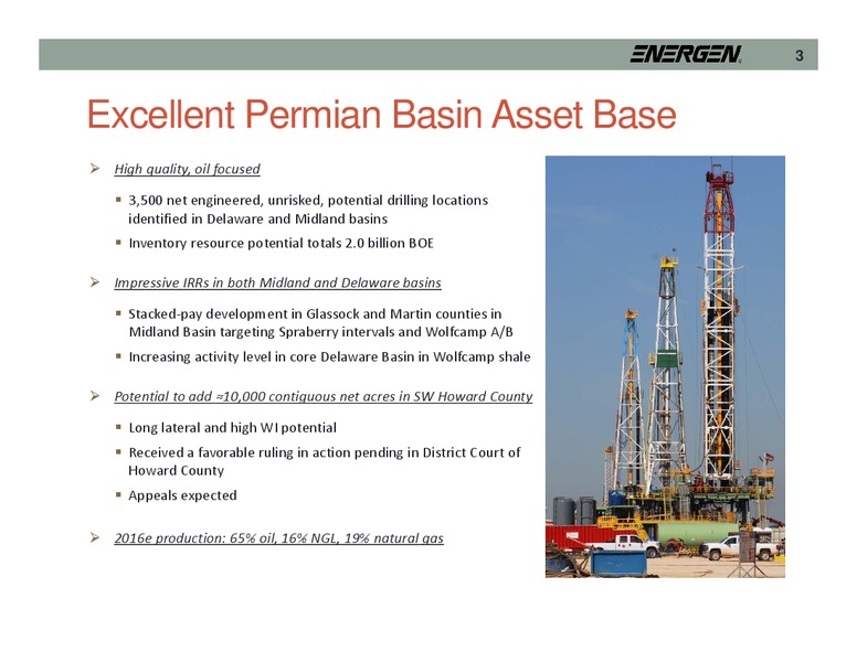JP Morgan Inaugural Energy Equity Conference – Energen Corp. – slide 3