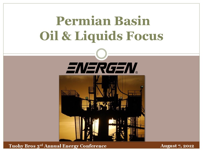 Tuohy Bros Energy Conference – Energen Corp. – slide 1
