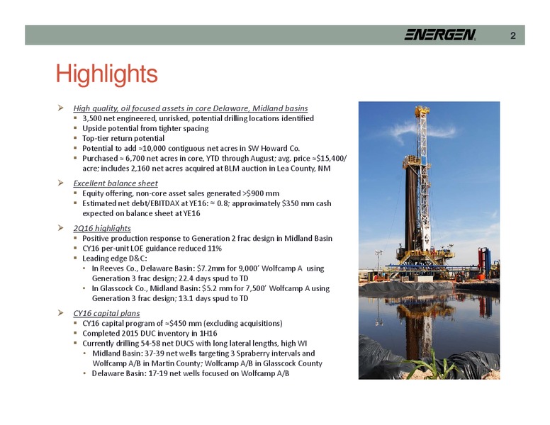 KeyBanc Capital Markets Conference – Energen Corp. – slide 2