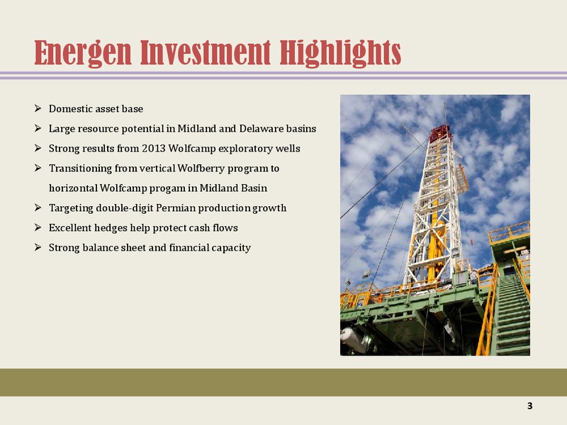 Sterne Agee Boston and NYC Presentation – Energen Corp. – slide 2