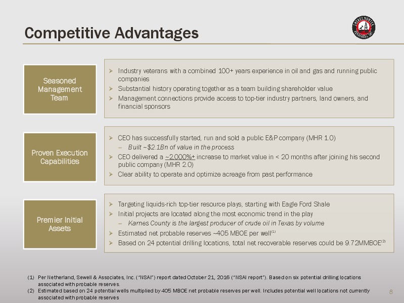 November 2016 Investor Presentation – Energy Hunter Resources – slide 6