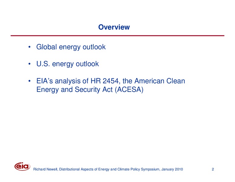 Distributional Aspects of Energy and Climate Policy Symposium – EIA – slide 2