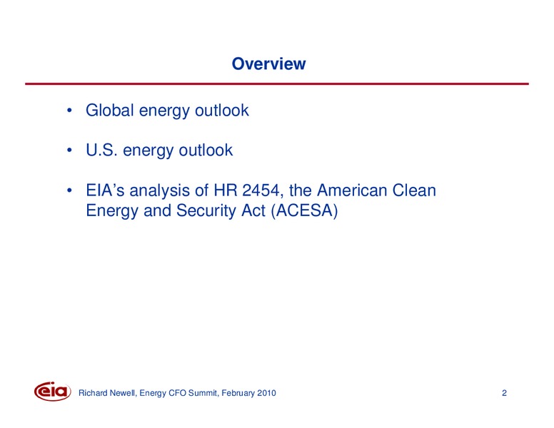 Energy CFO Summit – EIA – slide 2