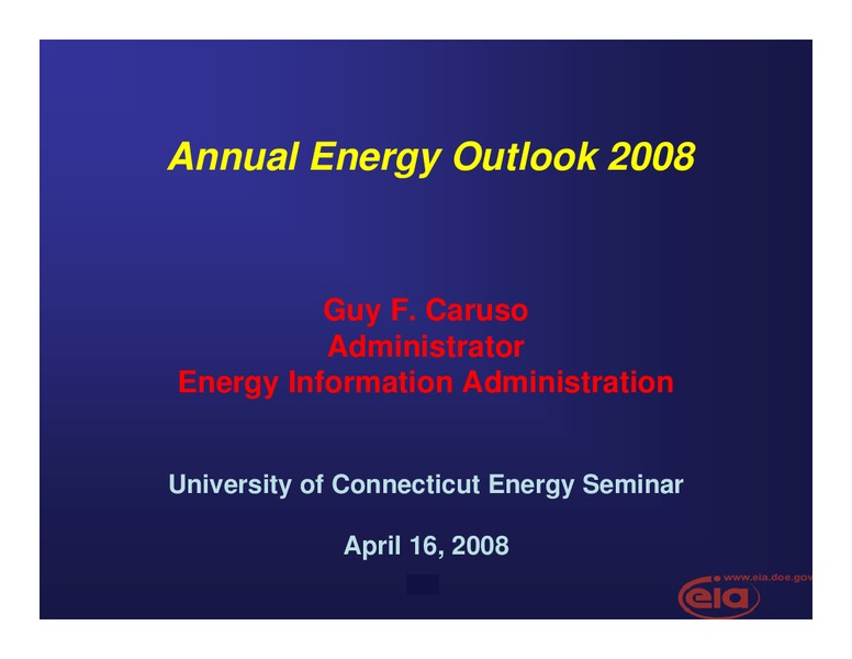 Annual Energy Outlook – EIA – slide 1