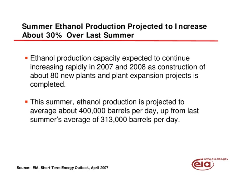 2007 Summer Energy Outlook Conference – EIA – slide 11