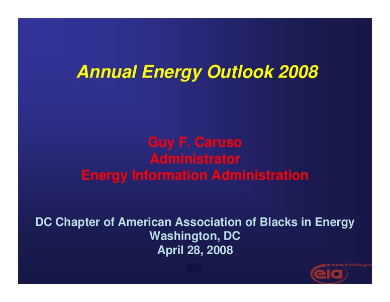 Annual Energy Outlook – EIA – slide 1