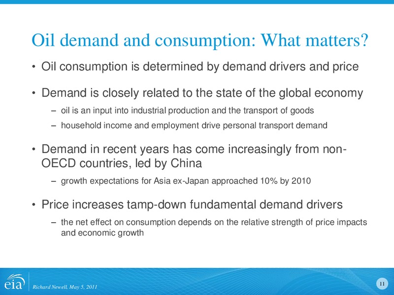 Energy and Financial Markets Overview Crude Oil Price Formation – EIA – slide 11