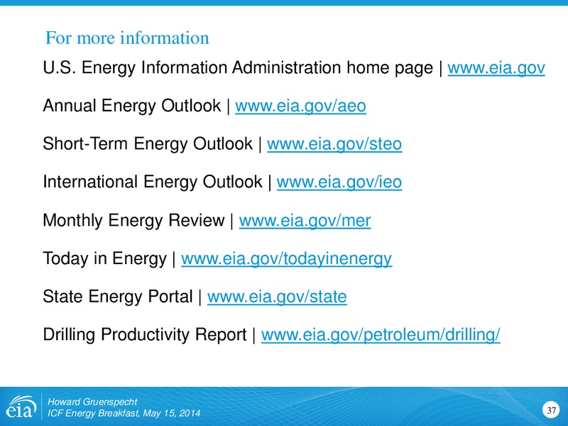 May 2014 Investor Presentation – EIA – slide 37
