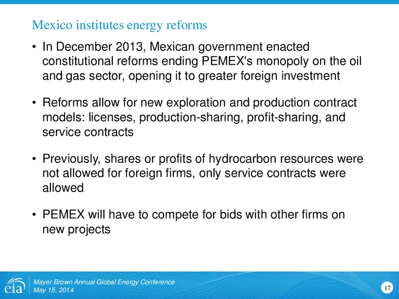 Mayer Brown Annual Global Energy Conference – EIA – slide 17