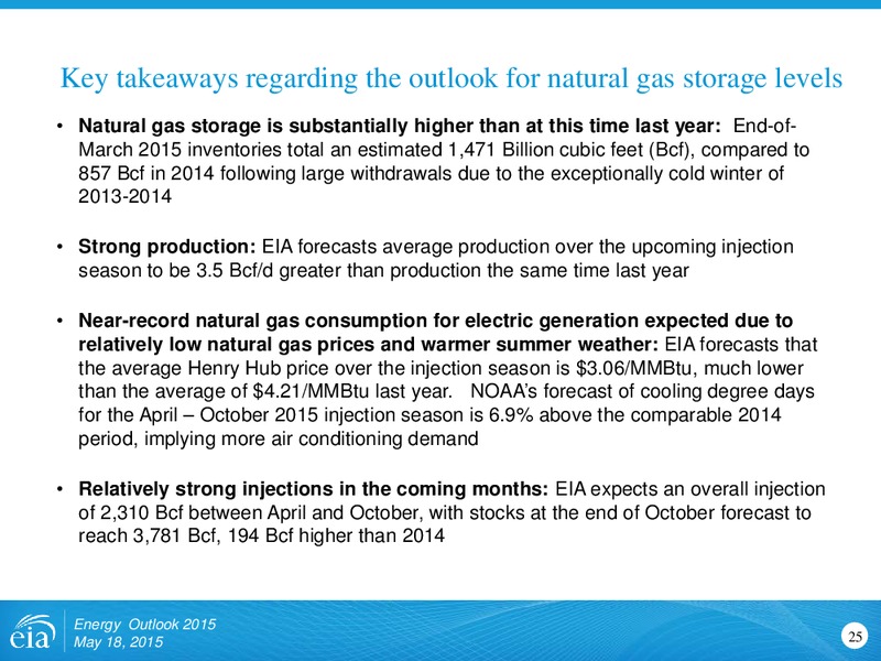 Energy Outlook 2015: Focus on the Electricity Supply Mix – EIA – slide 25