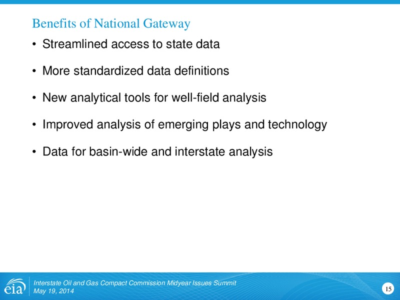 Interstate Oil & Gas Compact Commission Midyear Issues Summit – EIA – slide 15