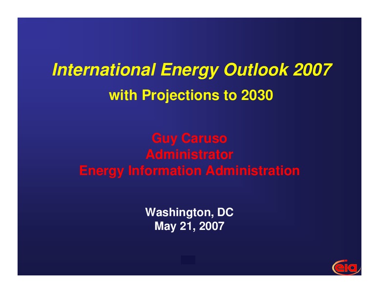 International Energy Outlook – EIA – slide 1