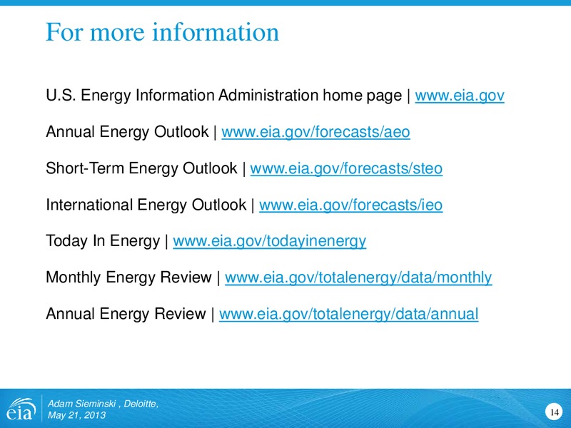 Deloitte Energy Conference – EIA – slide 14