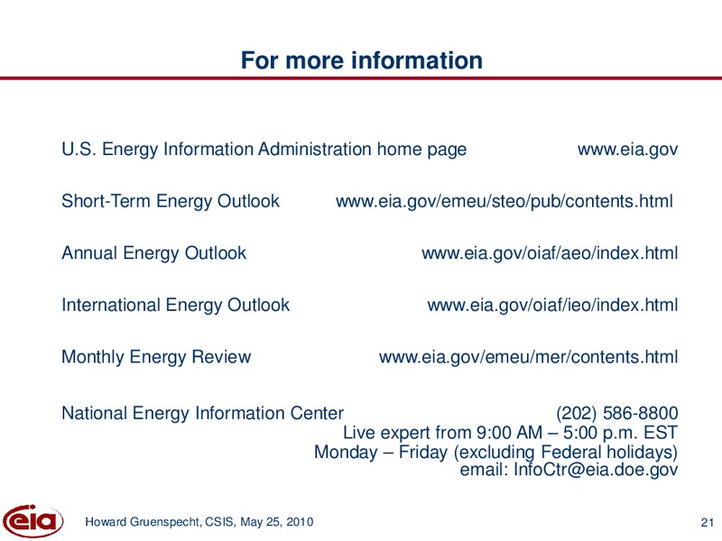 International Energy Outlook – EIA – slide 21