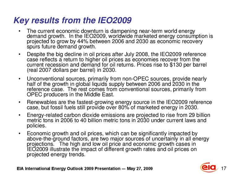 International Energy Outlook 2009 with Projections to 2030 – EIA – slide 18