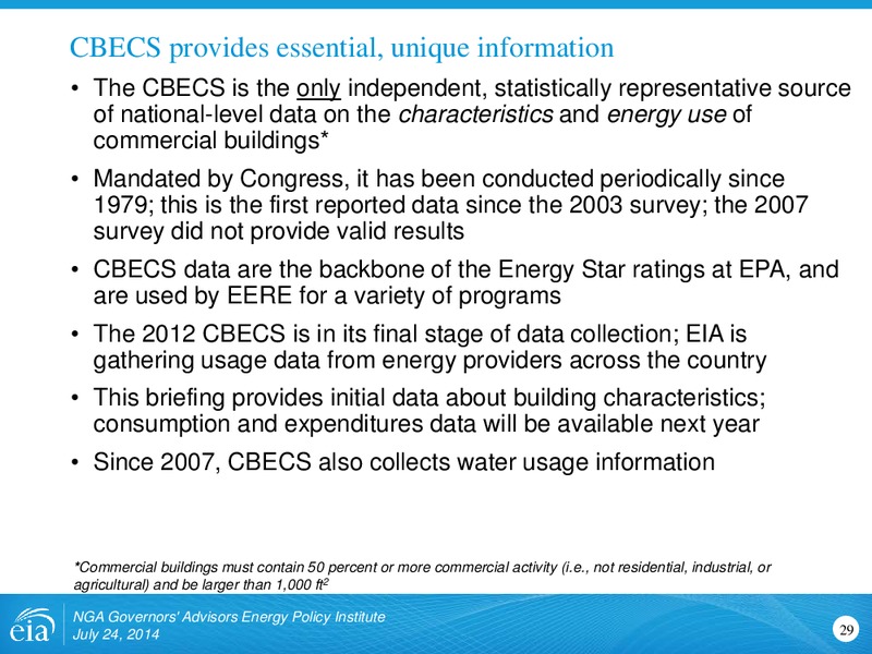 July 2014 Investor Presentation – EIA – slide 29