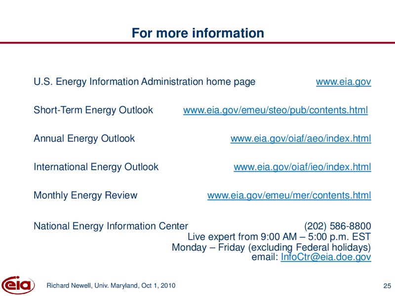 October 2010 Investor Presentation – EIA – slide 25