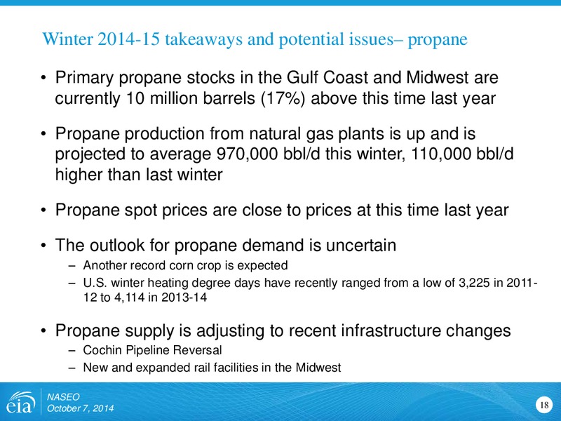 October 2014 Investor Presentation – EIA – slide 18