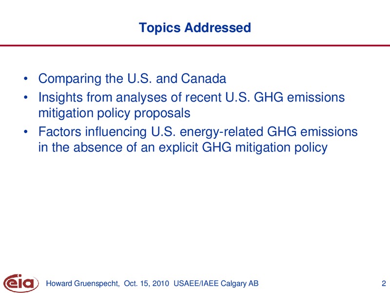 USAEE and IAEE North American Conference – EIA – slide 2