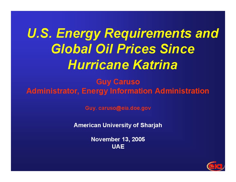 November 2005 Investor Presentation – EIA – slide 1