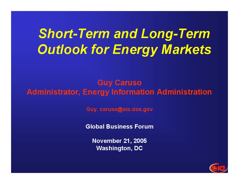 Global Business Forum – EIA – slide 1