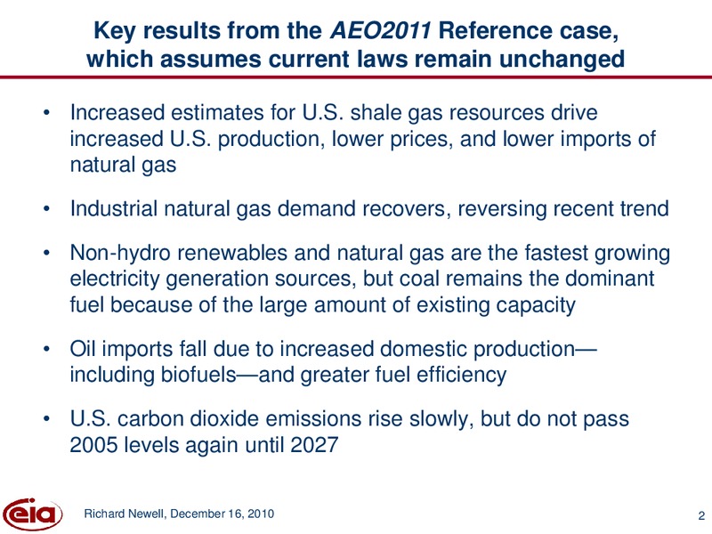 Annual Energy Outlook – EIA – slide 2