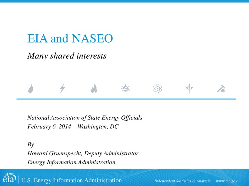 EIA and NASEO Many Shared Interests – EIA – slide 1