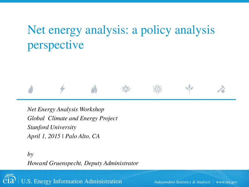 NET Energy Analysis Workshop – EIA – slide 1