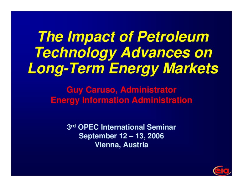 3rd OPEC International Seminar – EIA – slide 1