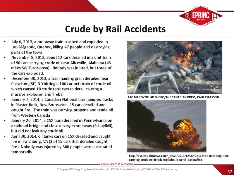 BNSFS CRUDE BY RAIL SUMMIT – Energy Policy Research Foundation, Inc – slide 57