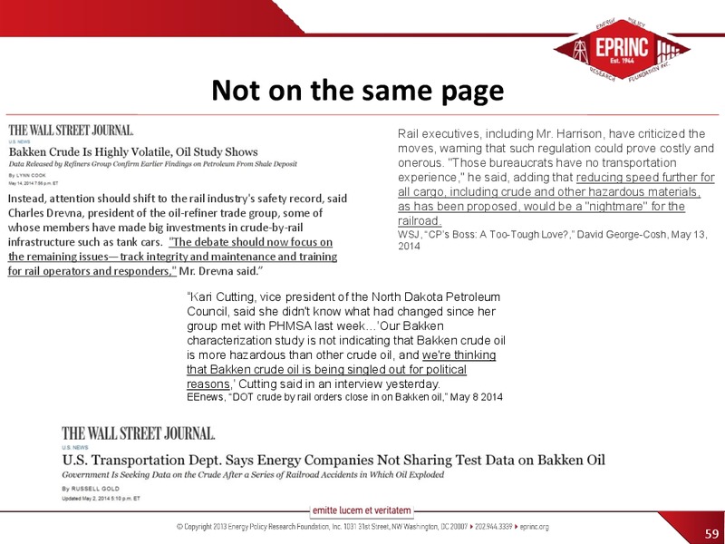 BNSFS CRUDE BY RAIL SUMMIT – Energy Policy Research Foundation, Inc – slide 59