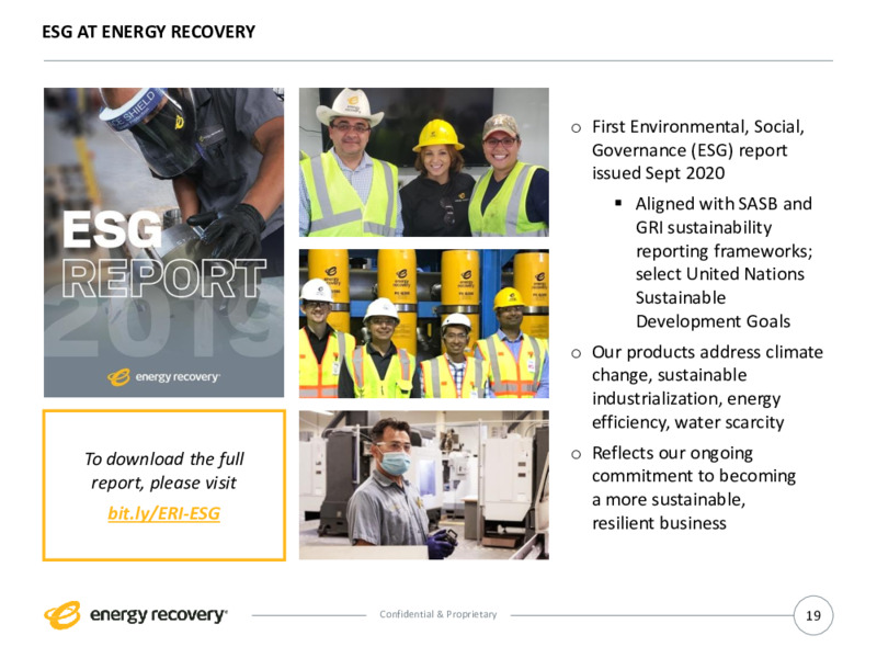 December 2020 Investor Presentation – Energy Recovery – slide 19
