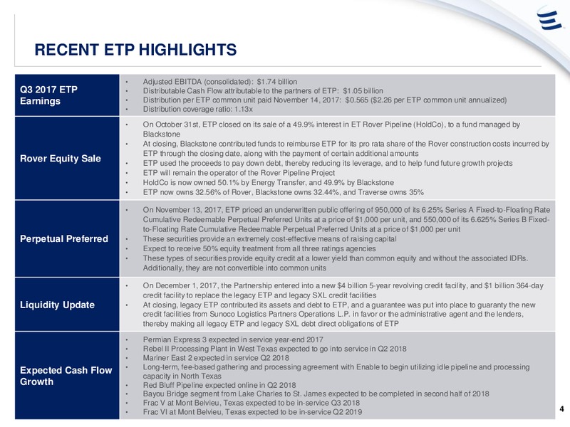 Wells Fargo Pipeline MLP and Utility Symposium – Energy Transfer – slide 3