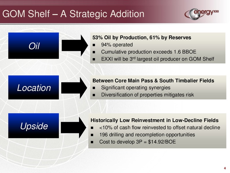 Special MA Call – Energy XXI Gulf Coast, Inc – slide 3