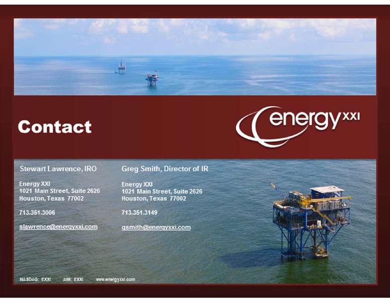 BARCLAYS HIGH YIELD BOND & SYNDICATED LOAN CONFERENCE – Energy XXI Gulf Coast, Inc – slide 34